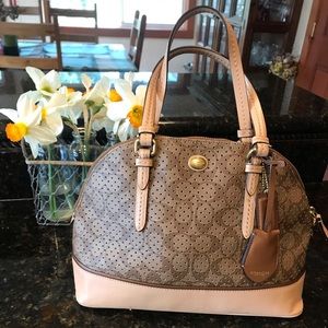 Coach Peyton Signature Perforated Dome Satchel